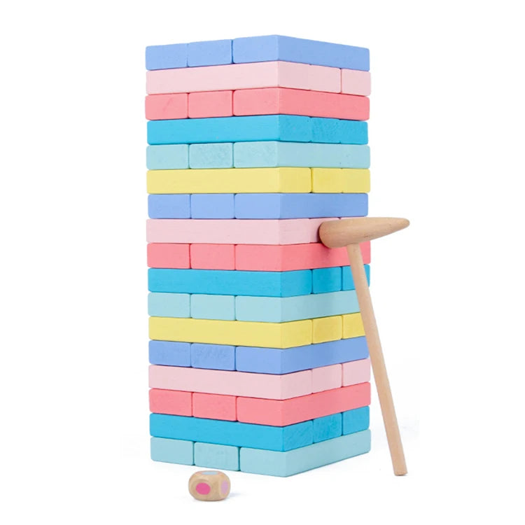 Professional Manufacturer Wooden Classic Toys Candy Color Blocks Stacking Game Toys
