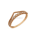 Fine Jewelry AU750 18K Pure  Rose Gold Finger Ring Real Diamond Wedding Rings Jewelry Custom Design Good Quality