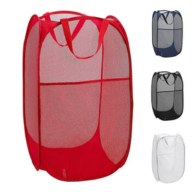 Hot Sale Foldable Pop-up Clothes Hamper Portable Home Laundry Basket with Handle Collapsible Mesh Storage Bin