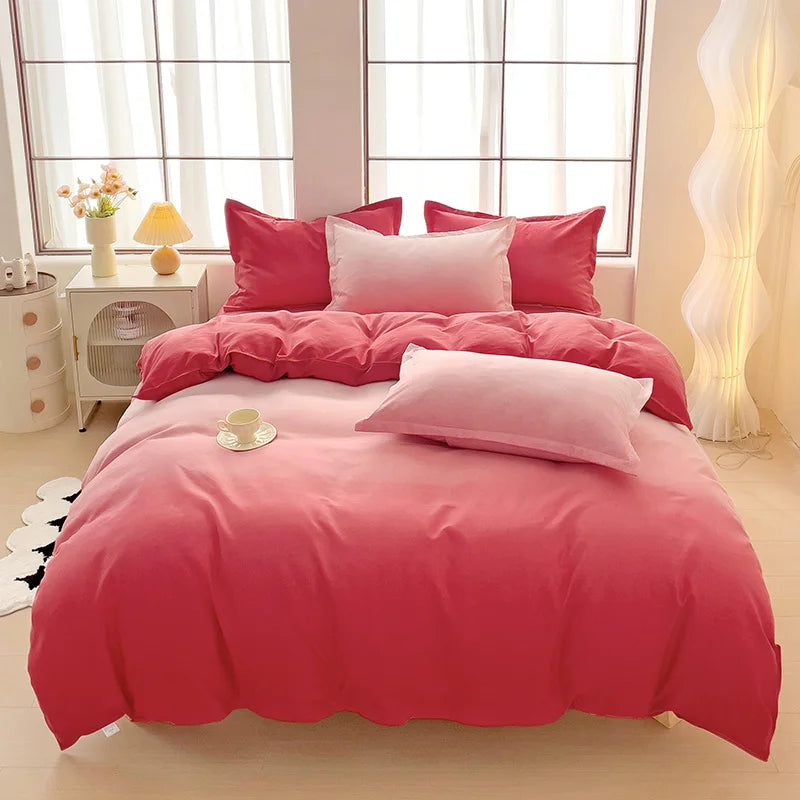 Wholesale Microfiber Bedding Set Gradual Change Duvet Cover Bed Sets 4PCS Duvet Bedding Set