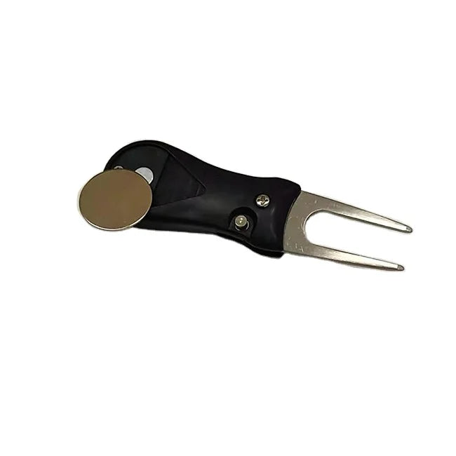 Wholesale Hardware Zinc Alloy Automatic Magnetic Golf Divot Tool Personalized Brand Logo for Sport Repair Indoor Outdoor Use