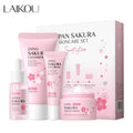 LAIKOU Sakura Private Label Anti-Aging Skincare Set Brightening Hydrating Serum and Facial Cream with Niacinamide Ingredients