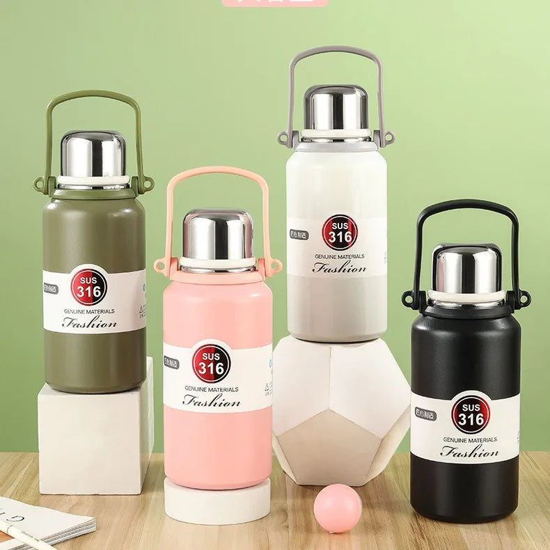 Hot Selling Flip Straw Outdoor Travel Stainless Steel 316 Cups Thermos Vacuum Mugs With Handle