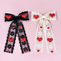 Trendy Women New Headwear Bowknot Ribbon Hair Clip Heart Flower Pattern Lace Hair Bow