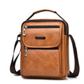 WEIXIER New Vintage MultifunctionalLarge Capacity Simple and Casual PU Leather Shoulder Bags Cross-body BagsHandbag for Men