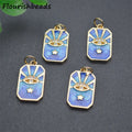 Fashion Design Nickel Free Anti Rust 18K Gold Plated Geometric Rectangle Sun Star Evil Eye Charms Pendants for Earring Making