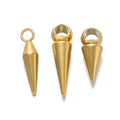 10pcs Fashion Stainless Steel Pointed Cone Weld 3.5mm Hole Beads for DIY Necklace Accessories Waist Chain Jewelry Findings
