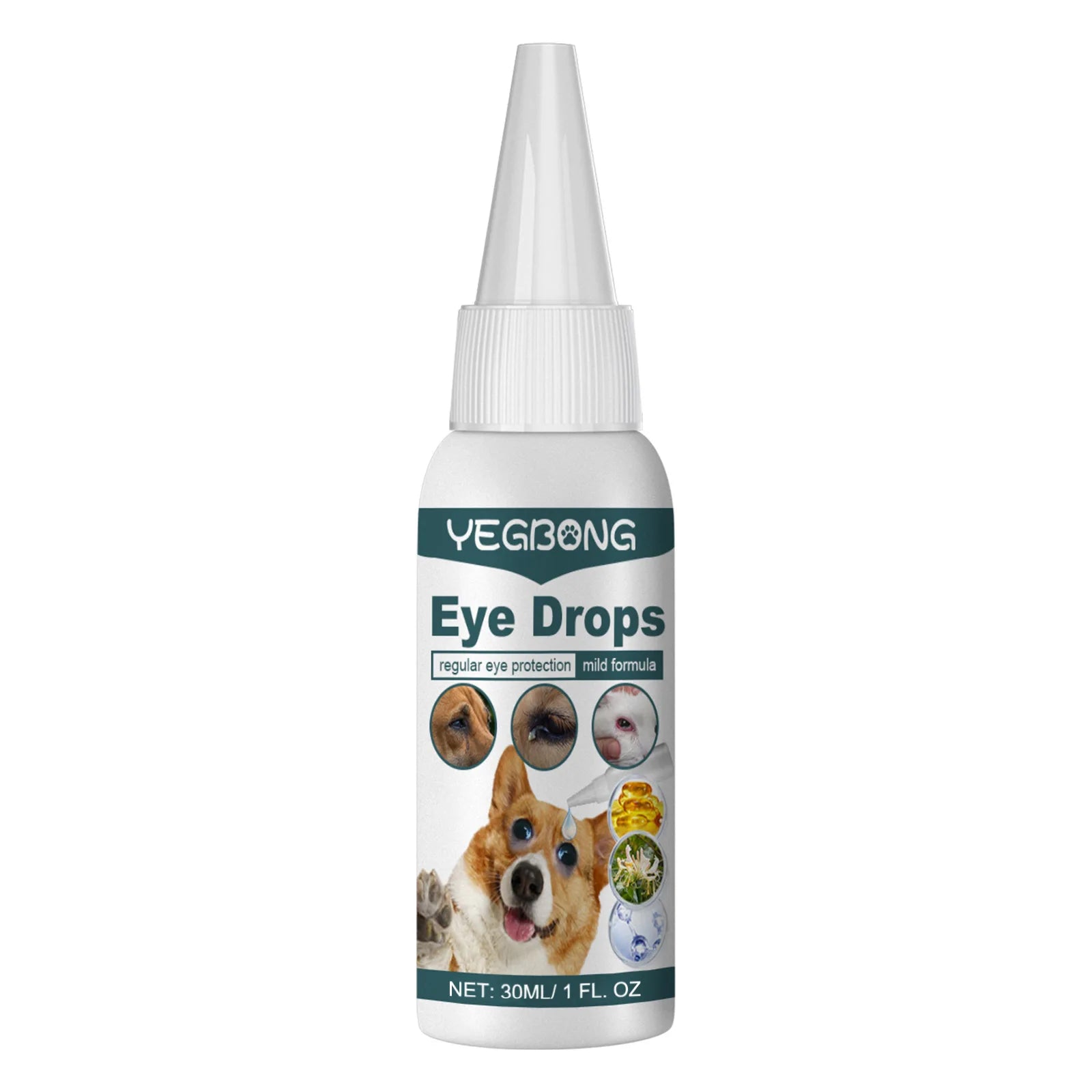 Pet Eye Drops Tear Stain Remover Eye Cleaning Solution Removes Eye Discharge Reduces Tear Marks Safe for All Breeds