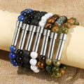 Natural Crystal Beaded Friendship Make a Wish Bracelet Stainless Steel Capsule Bead Bracelet Cuentas Para Pulseras Al Por Mayor