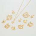 18K Gold Plated Brass Pendants Fashion Universe Style Charms Star Universe Earth Zircon Pendant