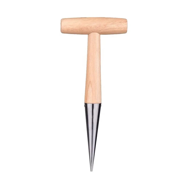 Vegetables Plants Succulents Planter Wood Handle Garden Tool Dibber Bulb for Gardening Planting Seeding