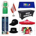 Custom Advertising Products Outdoor Tent Feather Flag Background Banner Tablecloths Hats Decorative Door Curtains Flags Banners