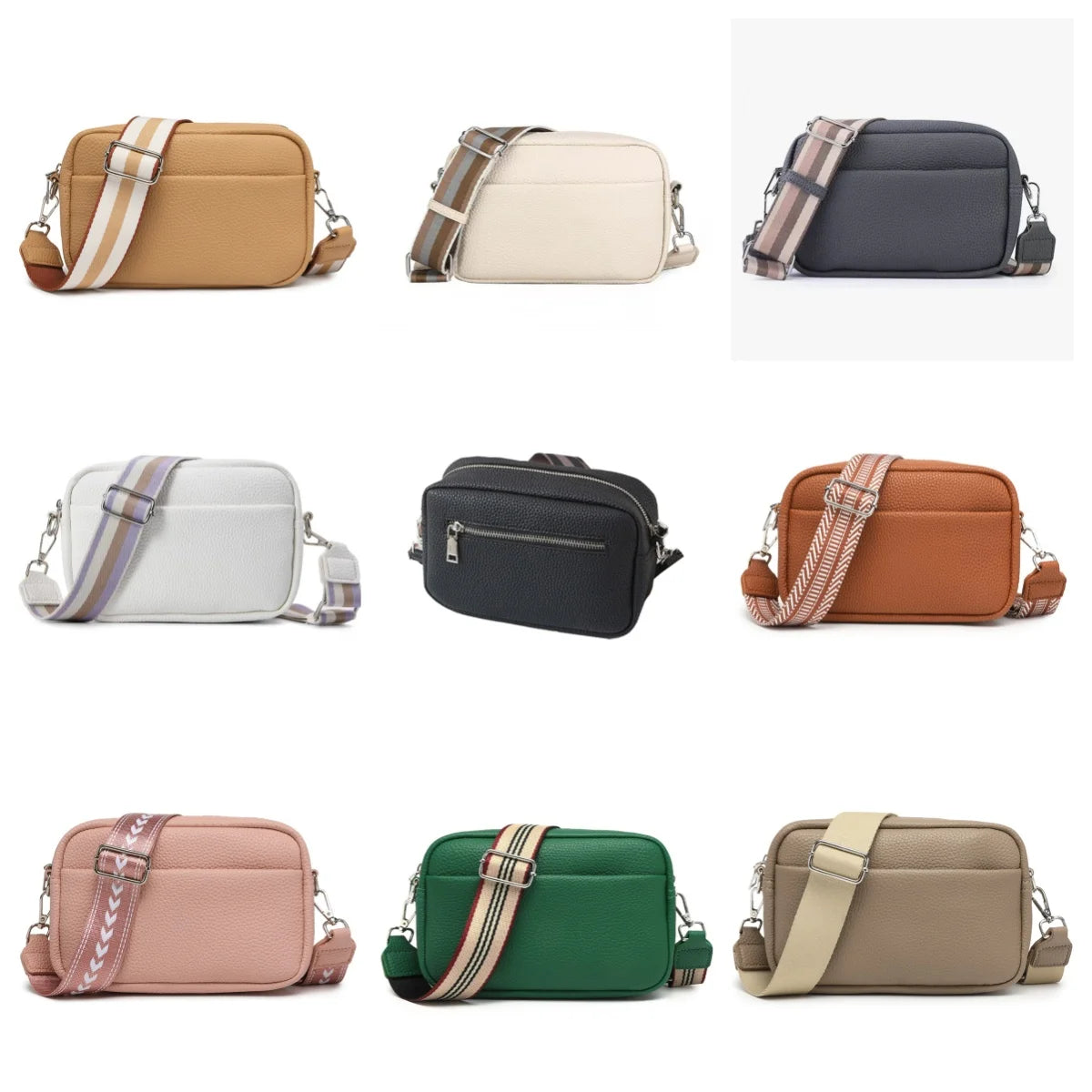 2024 Ladies Luxury Fashion Lychee Pattern Quilted Zip Closure Single Strap England Style Shoulder Bag PU Leather