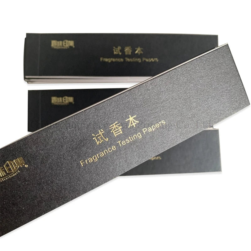 Pure White 300 Gsm Absorbent Art Paper Blotter Shape Test Strip for Perfume Essential Oil Testing Custom Label Hot Stamping