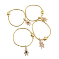 BC1538 European 18K Gold Plated Snake Chain CZ Pave CZ Girl and Boy Children Dangle Charm Bracelets