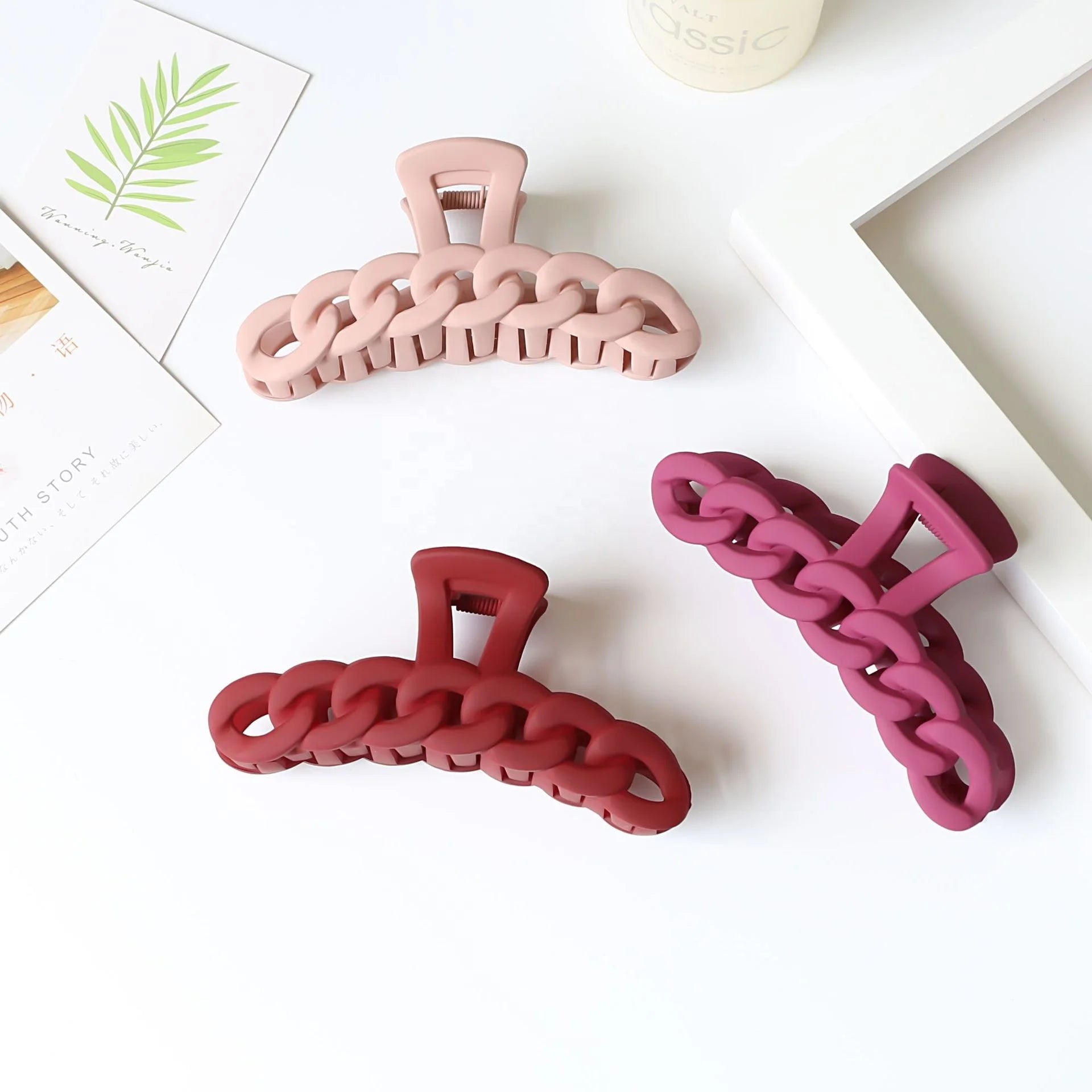 MIO 11cm Large Size Plastic Chain Hair Claw Clip Ponytail Holder Hair Claw Clamp Accessories Twist for Women Girls