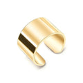 Rose Gold Plated Stainless Steel Open Ring Women's Trendy Wedding Band Accessories Jewelry Simple Design