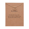 New Arrival Vintage Card Necklace Pendant Pearls of LOVE and Karma Jewelry Necklace