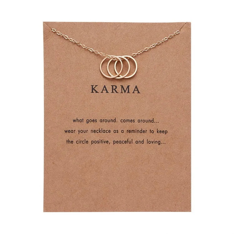 New Arrival Vintage Card Necklace Pendant Pearls of LOVE and Karma Jewelry Necklace