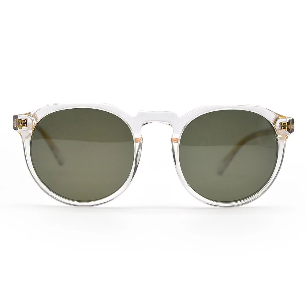 Custom High Retro Polarized Acetate Sunglasses Luxury Sun Glasses for Men and Women with Transparent Frame