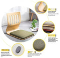 BST Ergonomic Wooden Floor Chair with Cushion Japanese Style Tatami Seat for Meditation Living Room Bedroom