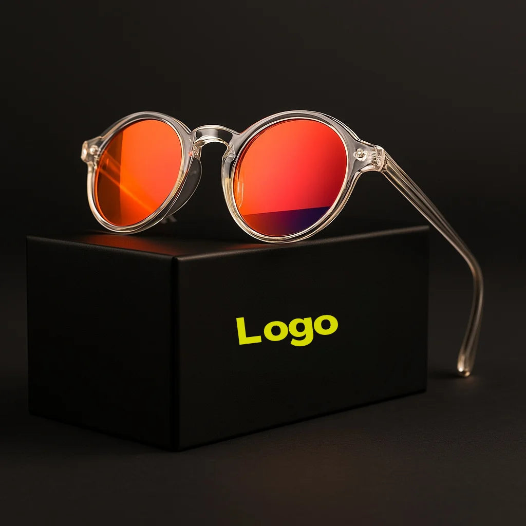CE Anti Blue Light Blocking Orange Cr39 Round  Transparent TR Acetate Sleep Reduce Eye Restrain Screen protection Glasses 2026