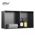 CHNSMILE Custom Laser Cut Square Bathroom Insert Wall Mounted Shower Niche Brushed Surface Modern Stainless Steel Shower Wall