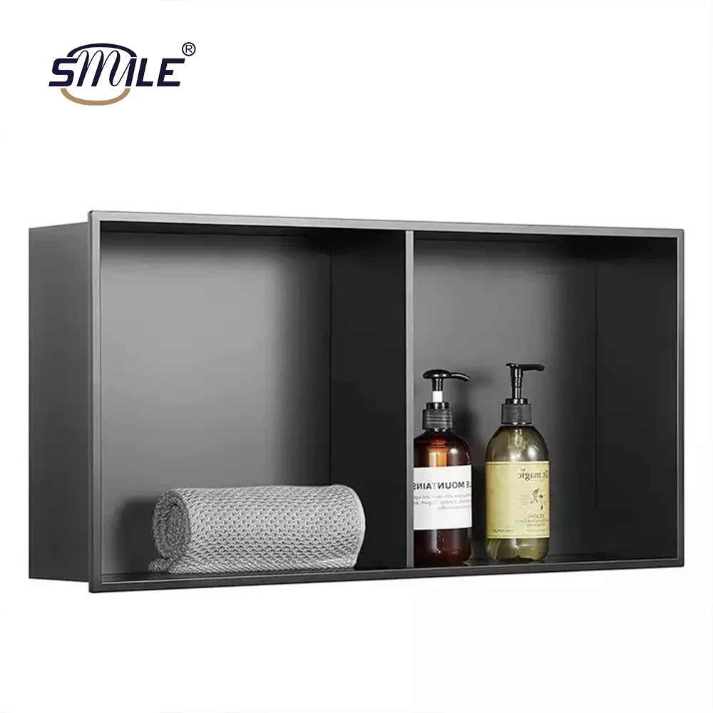 CHNSMILE Custom Laser Cut Square Bathroom Insert Wall Mounted Shower Niche Brushed Surface Modern Stainless Steel Shower Wall
