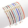 Thin Natural Pearl Bracelet Miyuki Beads Handmade Black Glass Stone Bracelets for Women Boho Adjustable Rope Lady Jewelry