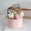 Customized Party Cake Supplies Gold Silver pink Acrylic Cake Happy Birthday Sign Cake Topper