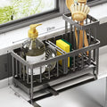 Hot Selling 304 Stainless Steel Sink Organizer with Divider Rag Shelf Chopstick Holder for Kitchen & Bathroom Use for Cleaning