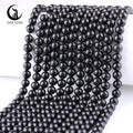 Zhe Ying 6/8/10mm Natural Jet Beads Stone Diy Loose Gemstone Beads Natural Jet Stone Beads