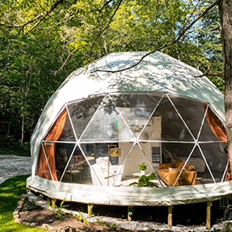 Camping Outdoor Prefabricated Geodesic Dome  Glamping Tent
