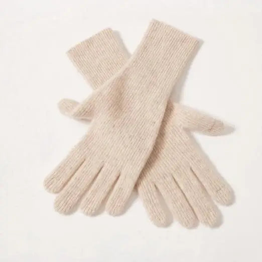 Japan Whole Garment Seamless Gloves Luxury 100% Pure Cashmere Ribbed Gloves