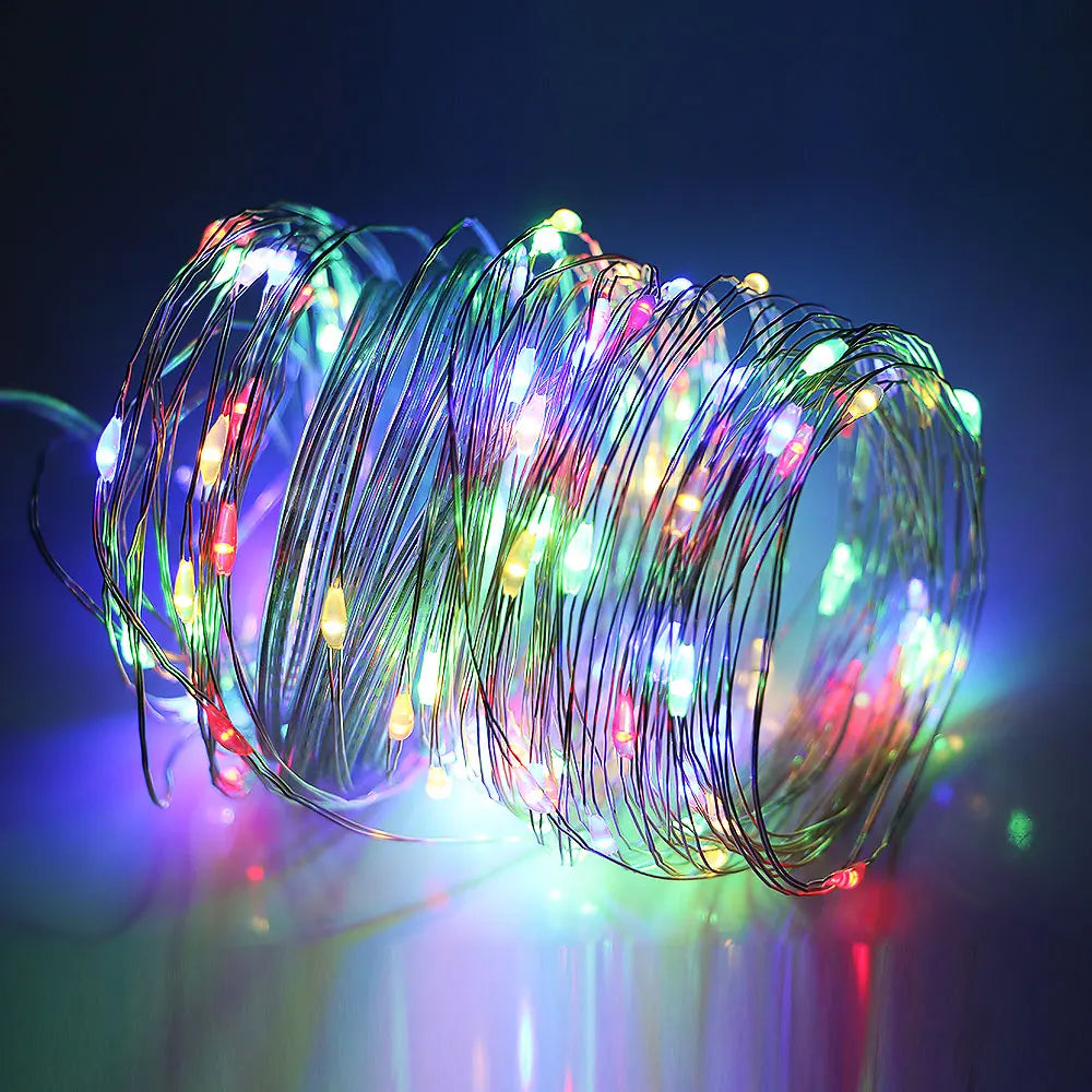 10M LED USB Copper String Lights With Remote Controller IP65 Rating for Residential Christmas Decoration