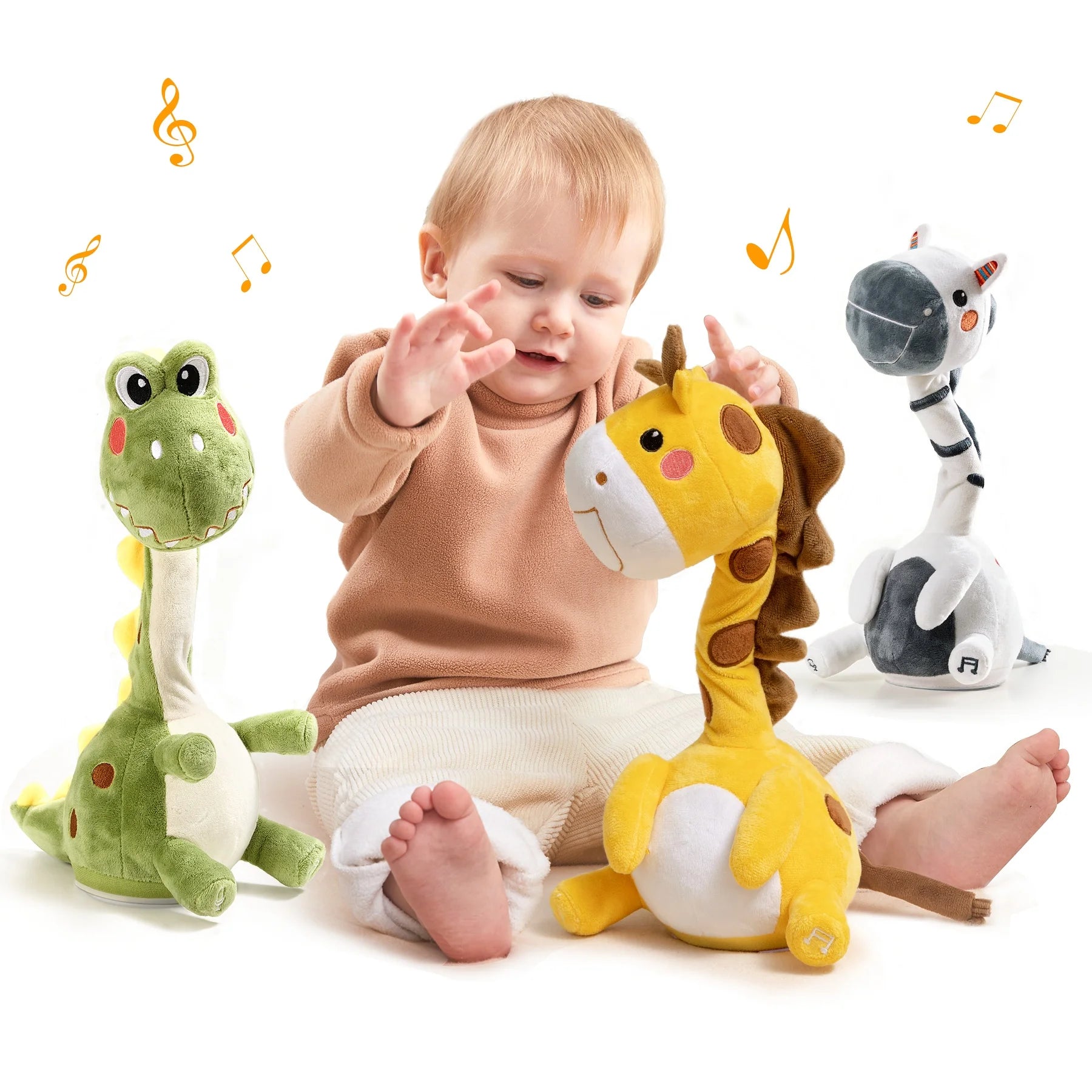 Tumama Kids Stuffed Singing Dancing Dinosaur Speaking Toy Electric Musical Dancing Animal Plush Talking Toys with Bluetooth