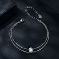 Light Luxury Fashion Double Layer 1Carat Oval Cut Moissanite Bracelet S925 Sterling Silver Jewelry Hand Jewelry Female