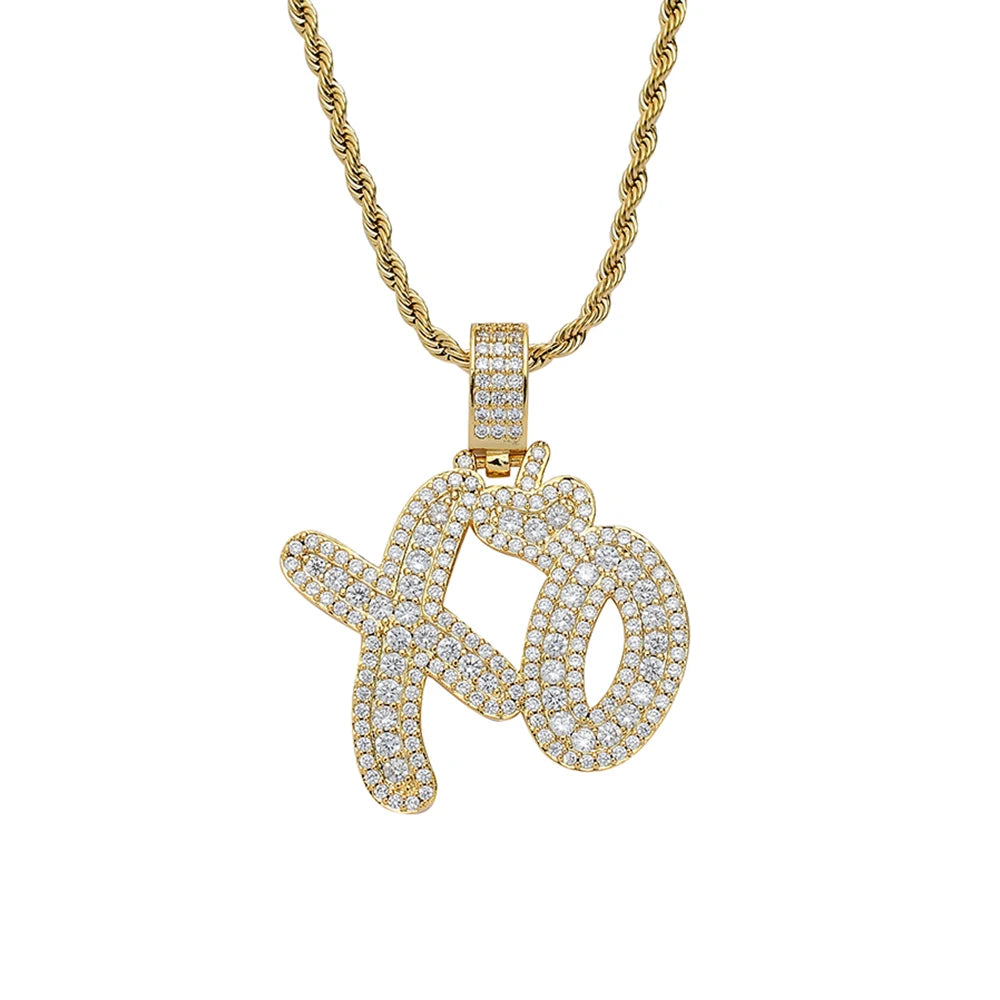 CN296 Bling Bling Brass CZ Pendants Necklace Hip Hop Jewelry Party Gift