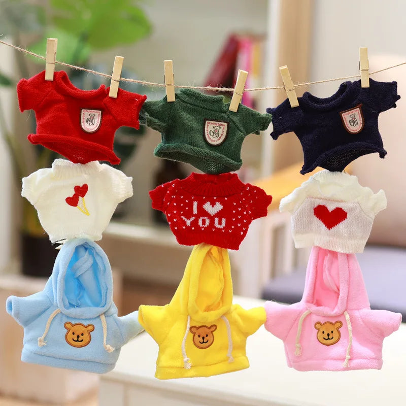 30cm Teddy Bear Plush Doll Hoodie Sweater Jumper Small Bear Doll Replacement Clothing Accessories Doll Clothing Wholesale