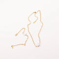 Popular Paper Clip Chain Jewelry Gold Plated Irregular Freshwater Pearl Jewelry Set
