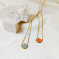 EManco Stainless Steel Birthstone Necklace Women Minimalist Dainty Necklace Shine Small Rhinestone Birthstone Chain Necklace