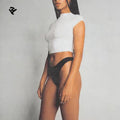 2026 Summer Women Clothing Half High Collar Crop Top Shirt for Women Custom Short Sleeve Knitted Turtleneck Cropped Shirts