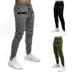 Large Pocket With Zipper Drawstring Elastic Training Wear Jogger Running Men Sweatpants