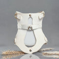 Custom Cute Pet Product Luxury Adjustable PU Leather Pet Harness with Durable Metal D-Ring Smooth Interior for Comfortable Wear