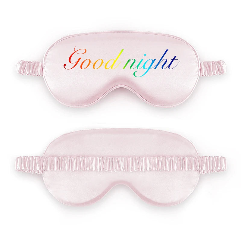 Double Sided Satin Silk Sleeping Eye Mask with Elastic Band Breathable Custom logo Travel Silk Sleep Eye Mask