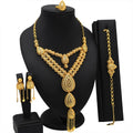 Trendy Dubai Chunky Ethiopian Traditional Wedding Habesha Bride 24k Gold Plated Jewelry Statement Necklace Bracelet Earring Pack