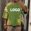 Vintage Heavy Cotton T-shirt Mens Acid Washed Screen Printing Oversized Custom Heavyweight Men's t Shirt