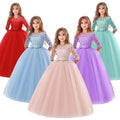 Hot Sale Lace Mesh Dress Girls Puffy Dresses Kids Princess Wedding Dress