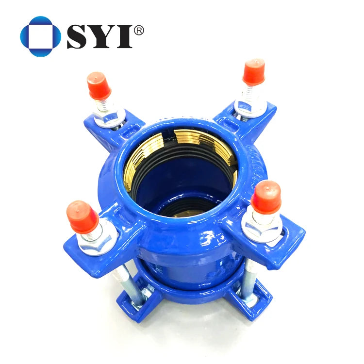 SYI High Pressure Zinc Plated Ductile Iron Restrained Couplings HDPE Adaptor for Water or Sewerage Pipeline Project