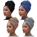Designer Women's Cotton Turban Head Wrap Solid Color Urban Hair Scarf Long Breathable Head Band Tie
